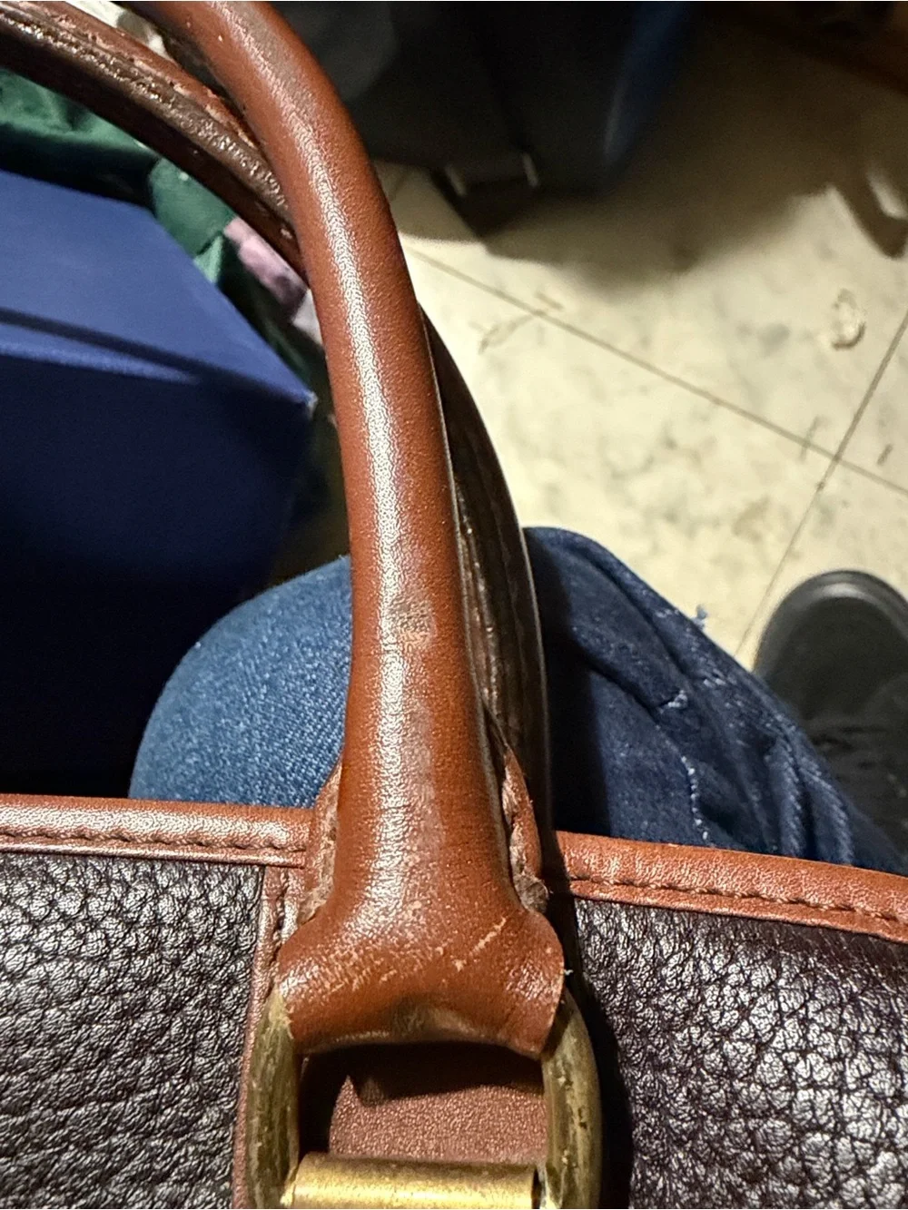 Dooney & Bourke Brown Leather Satchel,It's missing the Shoulder Strip